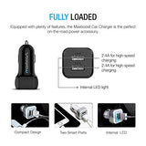 Car Charger 4.8A/24W 2 USB Smart Port Charger [Black]